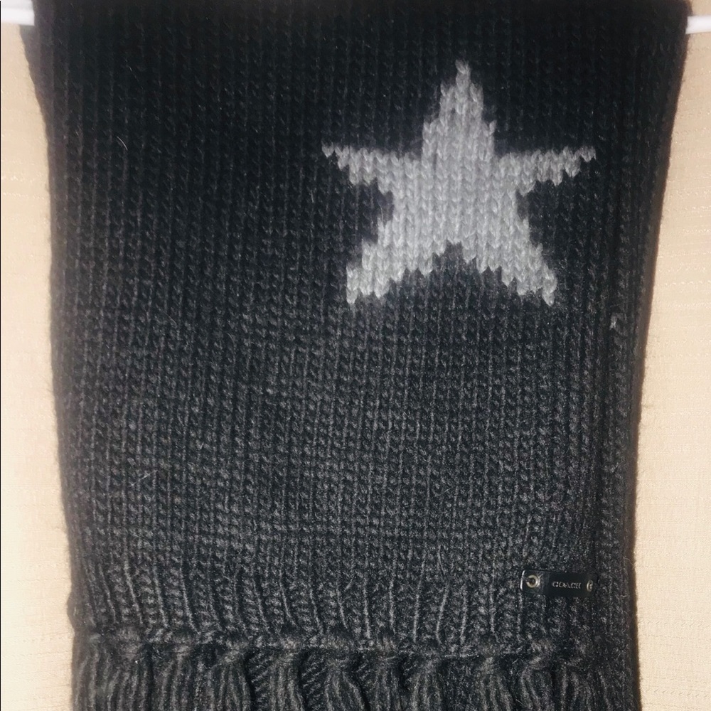 Coach scarf black with silver stars